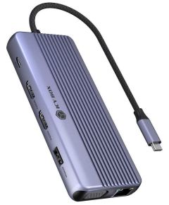 Raidsonic Icy Box Travel Dock 12-in-1, 3x Videoausgabe (2x HDMI + 1x VGA) Dokstacijas portatīvajiem datoriem