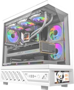DarkFlash DS950V computer case with display (white) + 6 fans Корпуса