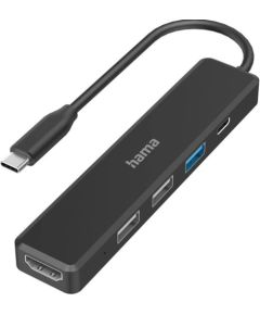 Hama USB-C Hub, 3x USB-A, USB-C, HDMI, black - USB hub Aдаптеры