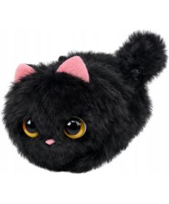 Leantoys Pluszowy Czarny Kotek z Kręcącym Ogonkiem Dźwięki Piszczenia Brelok 9 cm Mīkstās rotaļlietas