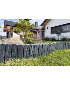 Декоративная газонная лента WOOD 58 × 12,5 см, антрацит Планки для забора и газон