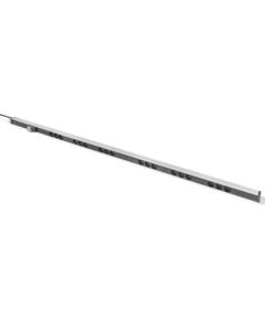 Digitus power strip with aluminum profile, 18-fold, 42U (black/aluminum, 2 meter cable, circuit breaker 16A type C) Новинки Для дома и сада 