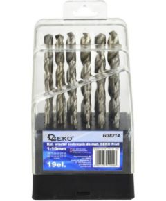 Metāla urbju komplekts Geko G38214; 1-10 mm; 19 gab. Piederumi urbjiem