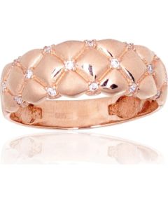 Zelta gredzens #1101163(Au-R)_CZ, Sarkanais Zelts 585°, Cirkoni, Izmērs: 20.5, 3.06 gr. Sieviešu