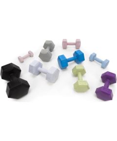 Springos 2x2kg sešstūra hanteles fitnesa vingrinājumiem, 2 gab. komplekts, violets Hanteles  un  komplekti 