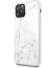 Guess Apple  iPhone 12/12 Pro PC/TPU Marble Cover White Neoriģinālie Maciņi