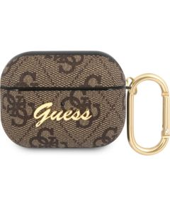 Guess -  Guess 4G Script PC/PU Case for AirPods Pro Brown Neoriģinālie Maciņi