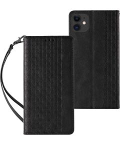 Hurtel -  Magnet Strap Case for iPhone 13 mini cover wallet + mini lanyard pendant black Neoriģinālie Maciņi