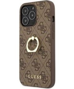 Guess Apple  iPhone 13 Pro PU 4G Ring Case Brown Чехлы - альтернативные