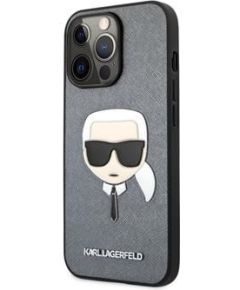 Karl Lagerfeld Apple  iPhone 13 Pro Saffiano Karl Head Case Silver Neoriģinālie Maciņi