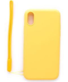 Evelatus Apple  iPhone X/XS Soft Touch Silicone Case with Strap Yellow Neoriģinālie Maciņi