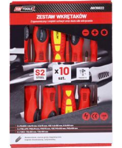 Skrūvgriežu komplekts AWTools AW36822; 10 gab. Skrūvgrieži