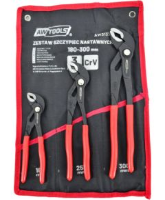 Uzgriežņu atslēgu komplekts AWTools AW31374; 180-300 mm; 3 gab. Mehāniskie instrumenti