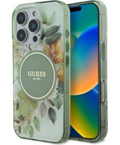 Guess IML Flower & Tonal Circle MagSafe Aizsargapvalks Priekš Apple iPhone 16 Pro Neoriģinālie Maciņi
