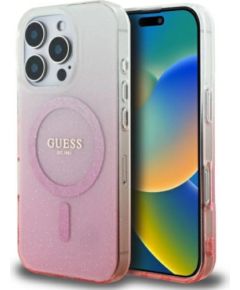 Guess IML Glitter Gradient MagSafe Aizsargapvalks Priekš Apple iPhone 16 Pro Max Neoriģinālie Maciņi