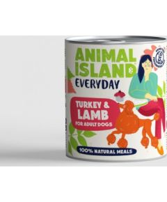 Animal Island ANIMAL ISLAND Indyk i jagnięcina - Karma mokra dla psów - 800g Suņu barība