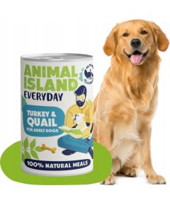 Animal Island ANIMAL ISLAND Indyk i przepiórka - Karma mokra dla psów - 400g Suņu barība