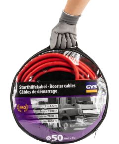 GYS Starta vadi PRO 1000A - INSULATED CLAMPS - Ø50mm² - 2 x 4.5m Зарядные устройства и стартеры