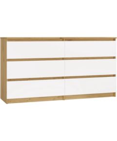Top E Shop M6 MALWA CHEST OF DRAWERS 140 CM 6 DRAWERS OAK ARTISAN/WHITE Новинки Для дома и сада 