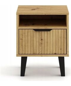 Top E Shop SCANDI 1S SLIM OAK ARTISAN BEDSIDE TABLE Naktsskapīši