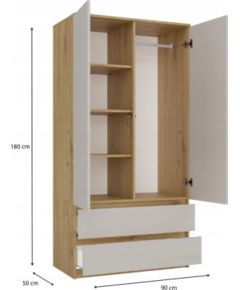 Top E Shop MALWA SS-90 wardrobe Artisan oak/cashmere Шкафы