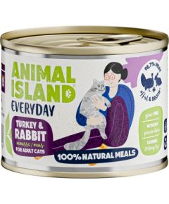 ANIMAL ISLAND Everyday Turkey and rabbit - wet cat food - 200g Kaķu konservi