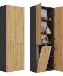 Top E Shop Topeshop NEL 1K DD ANT/ART KP bathroom storage cabinet Graphite, Oak Новинки Для дома и сада 