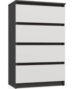 Top E Shop M4 MALWA CHEST OF DRAWERS 4 DRAWERS ANTHRACITE/WHITE Jaunumi -Dārzam