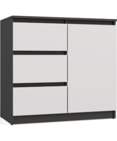 Top E Shop CHEST OF DRAWERS 1 DOOR 3 DRAWERS ANTHRACITE/WHITE Jaunumi -Dārzam