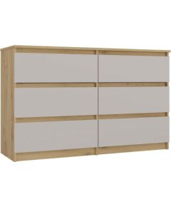Top E Shop M6 MALWA CHEST OF DRAWERS 120CM 6 DRAWERS COLOUR ARTISAN OAK/CASHMERE Jaunumi -Dārzam