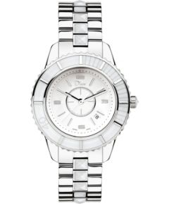 Rokas Pulkstenis Christian Dior VII Quartz Ceramic Strap Watch Silver 36 mm For Men Rokas pulksteņi 