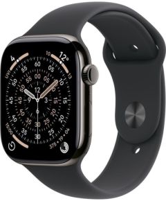 Smartwatch Apple Watch 11 GPS + Cellular 46mm Slate Titanium Sport Band S/M black (MFD14MP/A) Jaunumi - Datori
