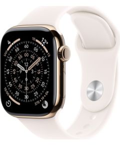 Smartwatch Apple Watch 11 GPS + Cellular 46mm Gold Titanium Sport Band M/L rose (MFD64MP/A) Jaunumi - Datori