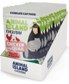 ANIMAL ISLAND kurczak z przepiórką saszetki dla kota 12x85g Консервы кошек