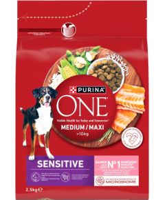 PURINA ONE MEDMAX Adult Sensitive Salmon&Rice 2,5kg Suņu barība