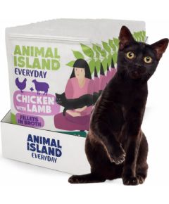 ANIMAL ISLAND kurczak z jagnięciną saszetki dla kota 12x85g Консервы кошек