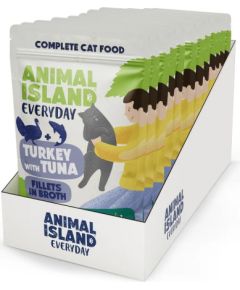 ANIMAL ISLAND indyk z tuńczykiem saszetki dla kota 12x85g Kaķu konservi