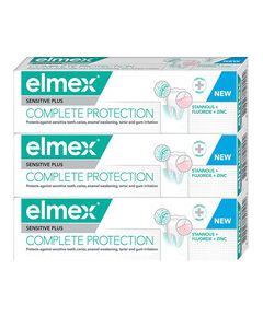 Elmex Sensitive Plus Complete Protection Tripack Toothpaste 75ml Zobu pastas un mutes dobuma skalojamie līdzekļi