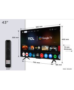 TCL P7K 43P7K TV 109.2 cm (43") 4K Ultra HD Smart TV Wi-Fi Metallic 430 cd/m² Телевизоры