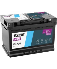 EXIDE START-STOP AGM EK720 12V 72Ah 760A(EN) 278x175x190 0/1 EAN3661024037907 Akumulatori