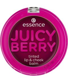 Essence, Juicy Berry Tinted, Lip & Cheek Balm 2-In-1, Violet, 3 g Lūpu krāsas, spīdumi, balzāmi
