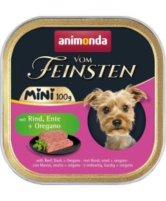 ANIMONDA Vom Feinsten Adult Mini Beef, duck and oregano - wet dog food - 100g Suņu barība