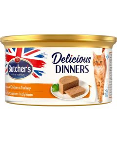 BUTCHER'S Delicious Dinners Chicken with turkey - wet cat food - 85 g Kaķu konservi