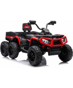 Lean Cars Battery-Operated Quad ATV 6 Wheels With Trailer JC606 24V 4x4 Red Jaunumi, Bērnu preces
