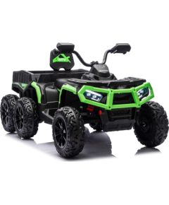 Lean Cars Battery-Operated Quad ATV 6 Wheels With Trailer JC606 24V 4x4 Green Jaunumi, Bērnu preces