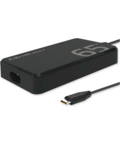 Qoltec GaN Super Fast Slim USB‑C USB‑C Portatīvā datora lādētājs 65W Lādētāji portatīvajiem datoriem
