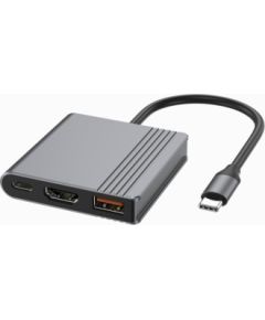 Dokstacija Gembird USB-C 3-in-1multi port (USBport + HDMI + USB-C video) PD 90W Dokstacijas portatīvajiem datoriem