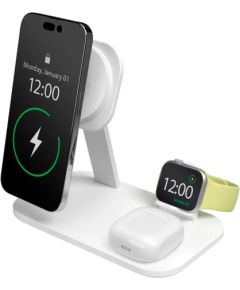 Puro Mag Station 3-in-1 Desk Stand, MagSafe, Qi2, white - Charging dock Bezvadu telefonu lādētāji