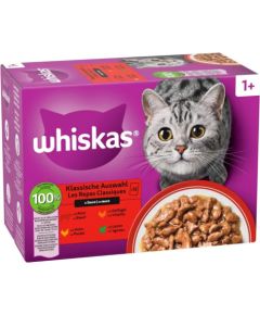 WHISKAS Saszetka sos Drób/Jag/Woł/Kur 80x85g Kaķu konservi