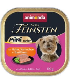 ANIMONDA Vom Feinsten Mini Senior with Chicken, rabbit + basil 100g Suņu barība